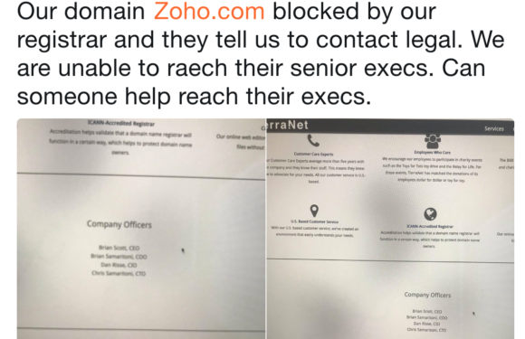 The Zoho domain mess