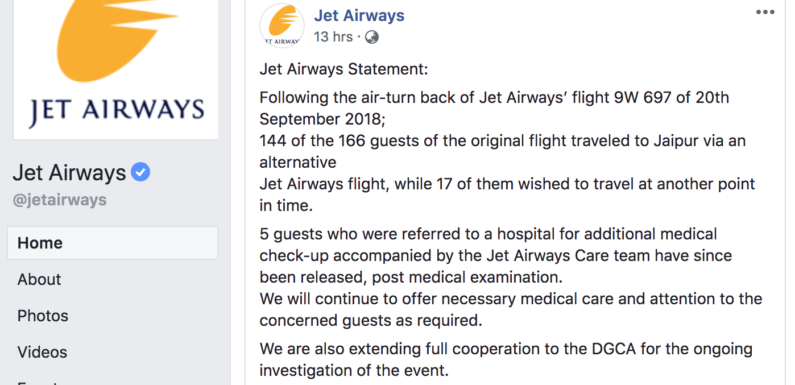 A review of Jet Airways’ first, official statement on the ‘9W697 cabin-pressure’ mess