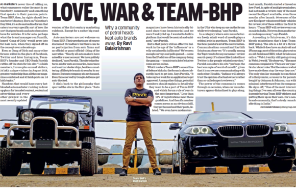 On TeamBHP, in The Economic Times – Brand Equity
