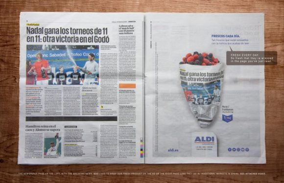 Aldi campaign reiterates that today’s newspaper is tomorrow’s/today’s garbage!