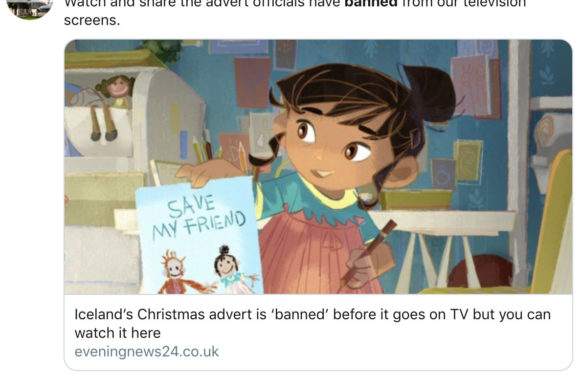 British frozen foods chain Iceland scores a massive PR/viral hit riding on an ad that was not banned