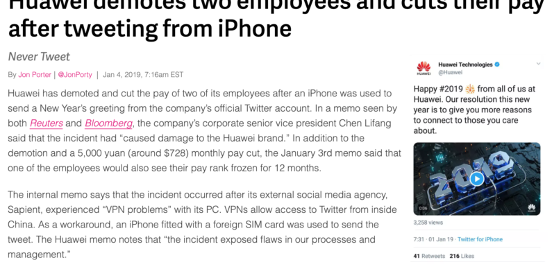 Huawei vs. Cathay Pacific