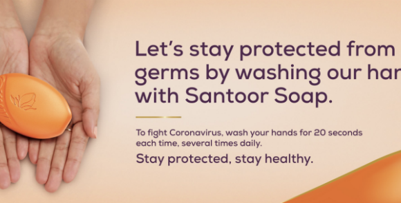 Santoor soap for hand-wash