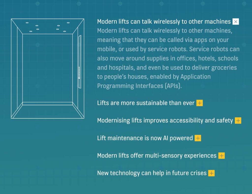 The elevator is now talking to you